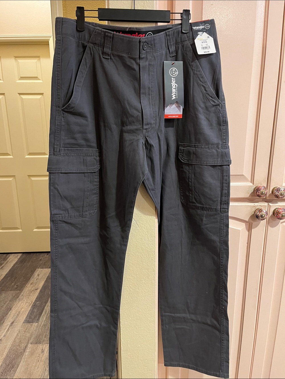 Wrangler Men's Cargo Pants - Charcoal Gray 34/34